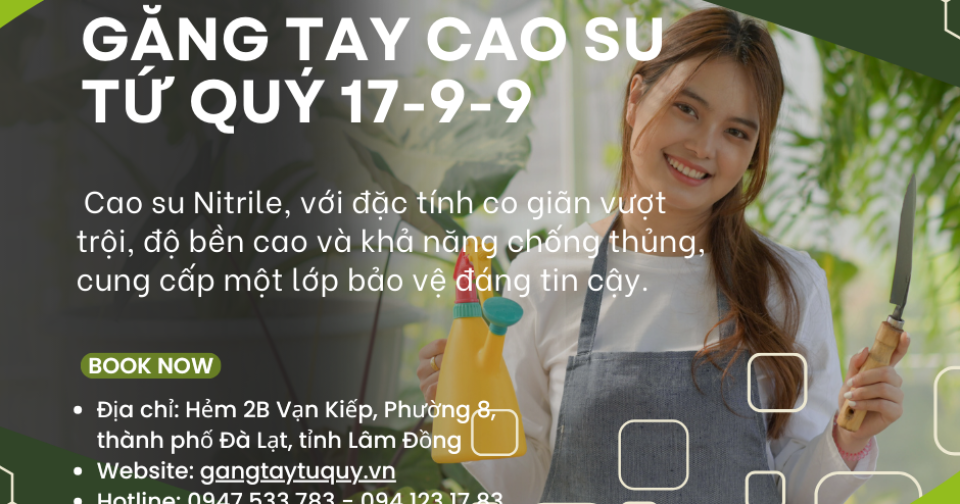 Găng tay Tứ Quý được làm từ 100% Nitrile
